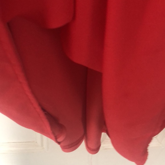 Boho flowy red top. embroidery on bodice/ sleeves. Tie lace up. Red undershirt. - Picture 4 of 4